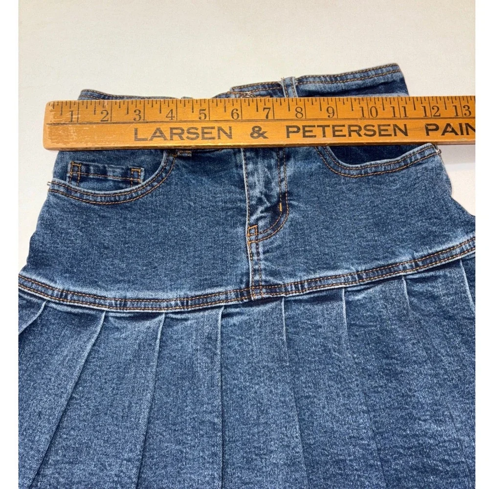 Wild Fable Girls Denim Pleated Mini Skirt Medium Wash Blue Size 00